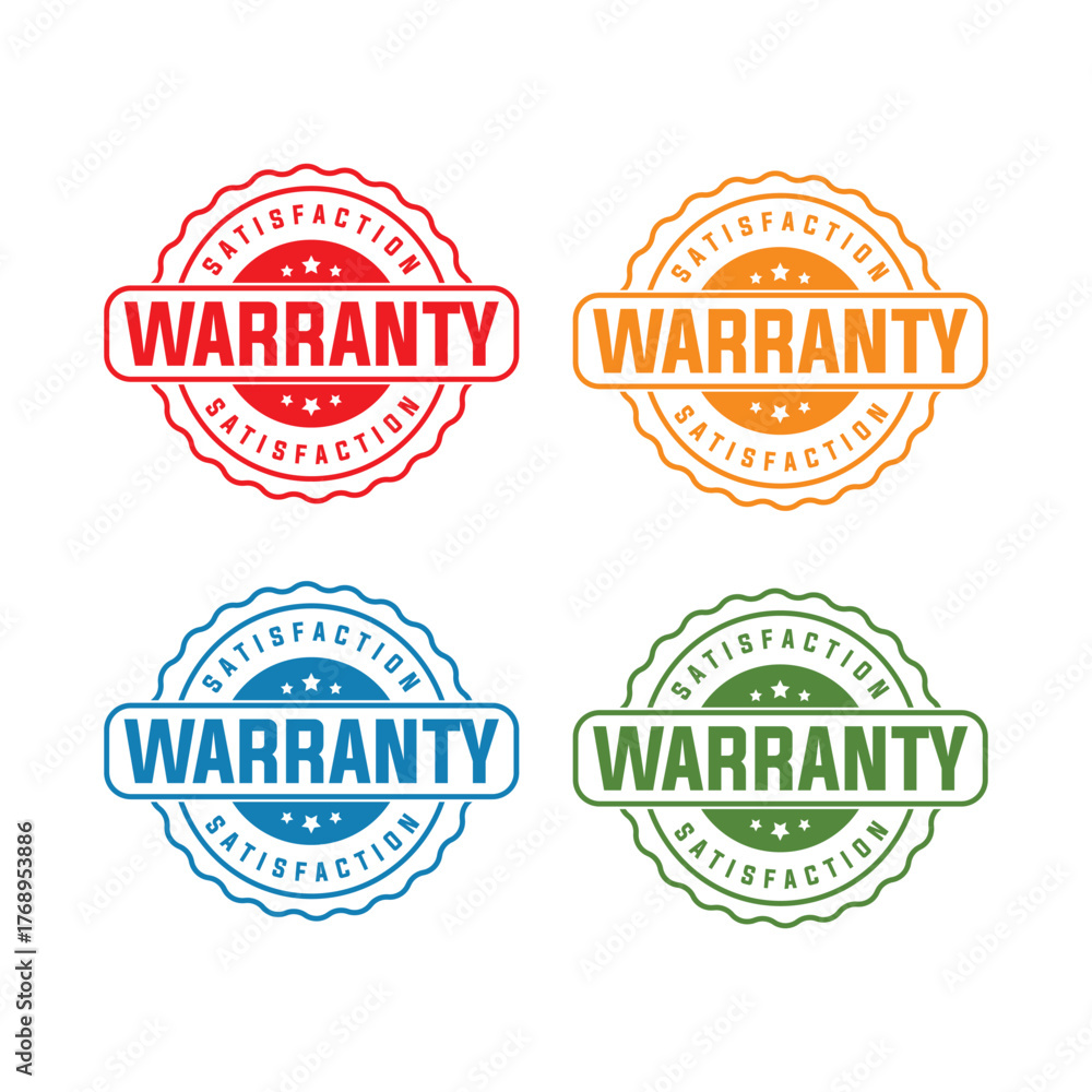 Obraz premium Warranty Rubber Stamp Seal Set