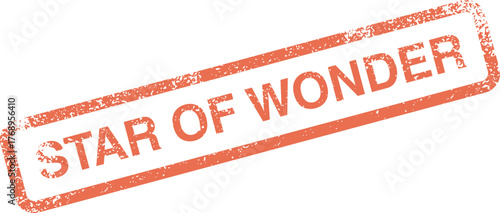 Star of Wonder red distressed rubber stamp with a vintage texture