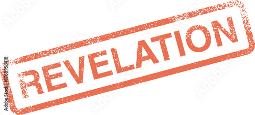 Revelation rubber stamp impression showcasing a rustic textured design for spiritual insights