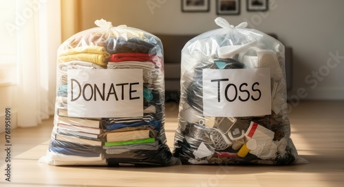 Wallpaper Mural Organized decluttering: donate versus toss for simplified living Torontodigital.ca