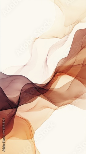 Abstract flowing ink pattern resembling a natural landscape