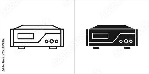 Uninterruptible power supply icon in outline and glyph style