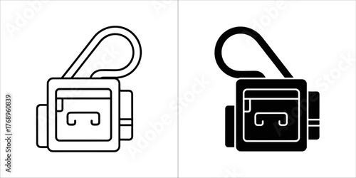Illustration of a luggage bag icon, showcasing a simple and modern design concept