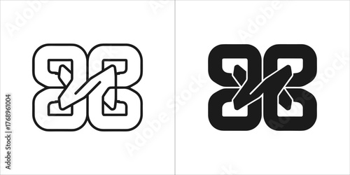Monogram logo design with number 98, simple and creative monogram logo