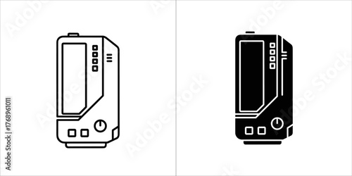 Vape mod, a device used for vaping, with a screen and buttons for control