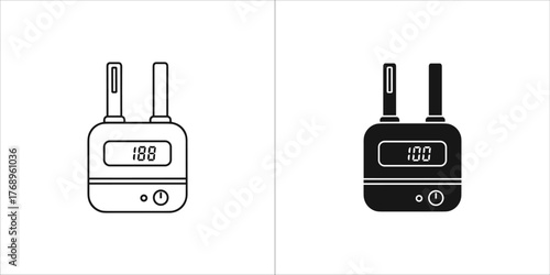 Black and white glucometer icon device for measuring blood sugar level