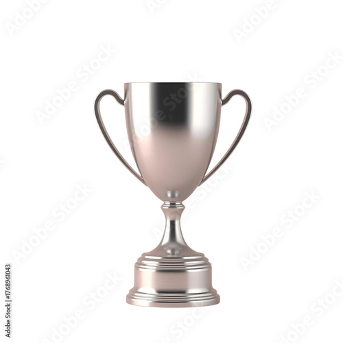 Silver trophy, symbolizing victory and achievement, isolated on white background a symbol of success and recognition for outstanding performance in competition