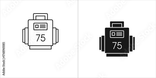 Black line weight icon kilogram weight block for weight lifting and body building