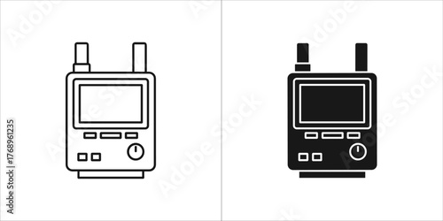 Illustration of a walkie talkie, showcasing its design and functionality