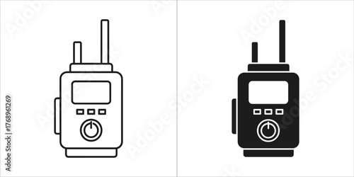 Walkie talkie icon portable radio transceiver device vector illustration