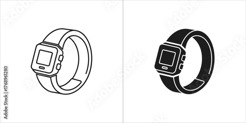 Illustration of a smartwatch with advanced features and connectivity