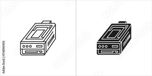 Illustration of a floppy disk drive, a storage device for computer data