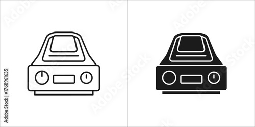 Illustration of a collimator sight in outline and solid style
