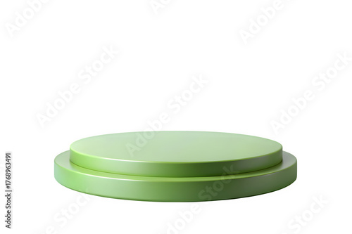 A simple green podium or stage for product display, isolated on transparent background