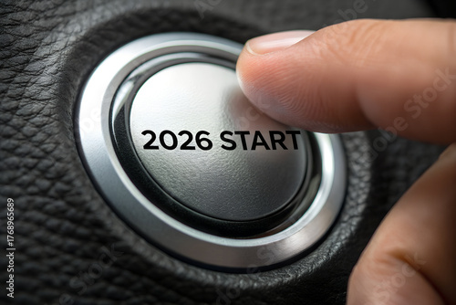 2026 Engine Start Button Press – Futuristic Car Dashboard Concept
