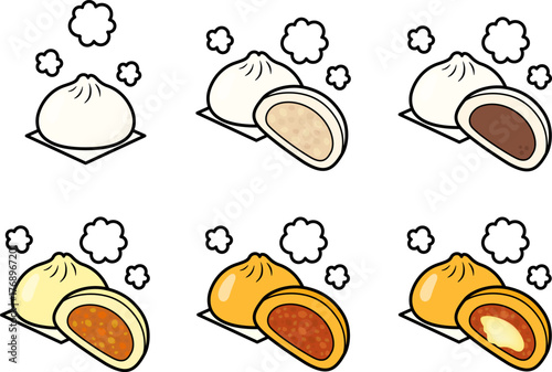 中華まんのアイコンセット