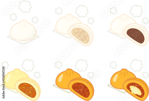 中華まんのアイコンセット