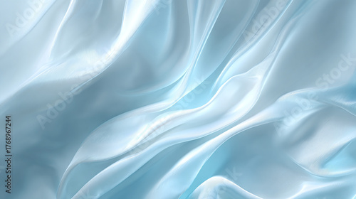 Wallpaper Mural Ethereal blue silk fabric gracefully flowing, creating a captivating display of light and shadow Torontodigital.ca