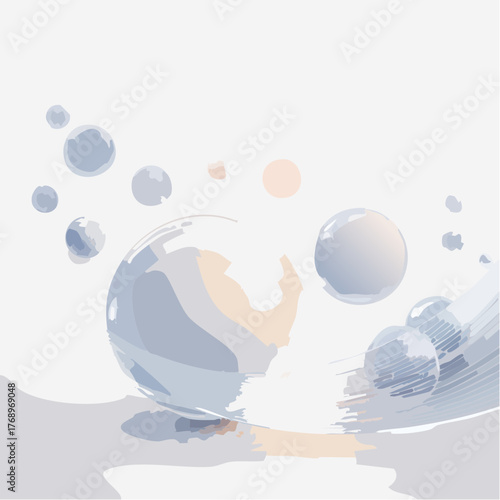 globe in hand with bola dunia biru kristal dan jaringan teknologi global