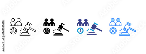 Auction  icon set multiple style collection