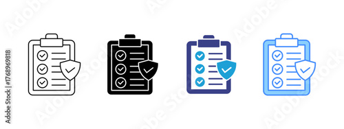 Policy  icon set multiple style collection