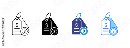 Pricing  icon set multiple style collection