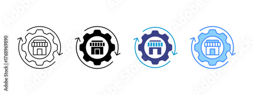 Retail icon set multiple style collection