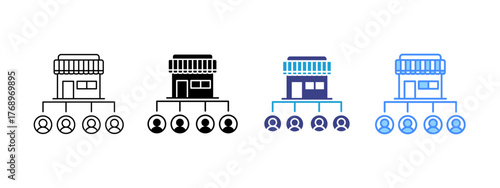 Reseller  icon set multiple style collection