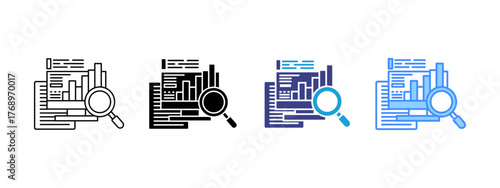 Statistics  icon set multiple style collection