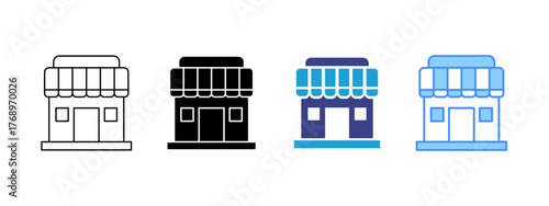 Store  icon set multiple style collection
