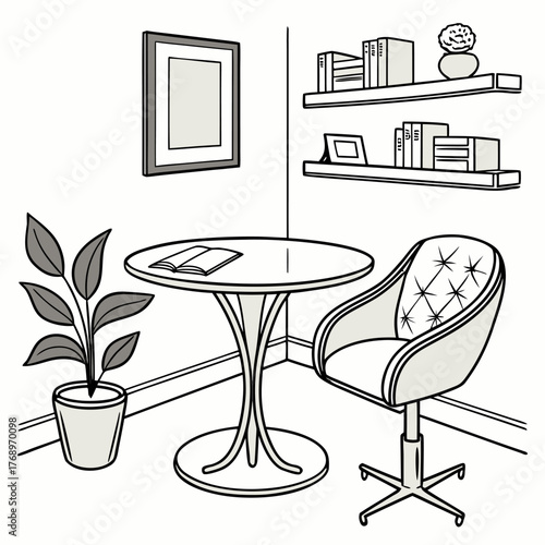 vector illustration of a modern dining room