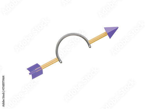 fake arrow prank icon 3d illustration render