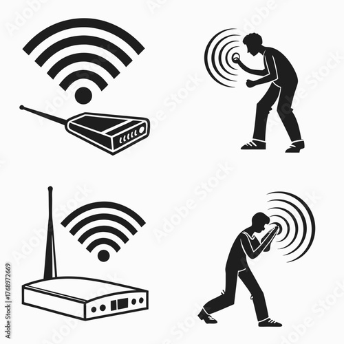 Collection of wifi vector illustrations