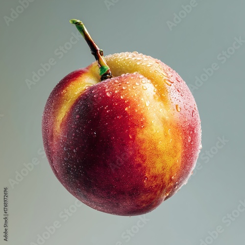 a peach isolated on white background