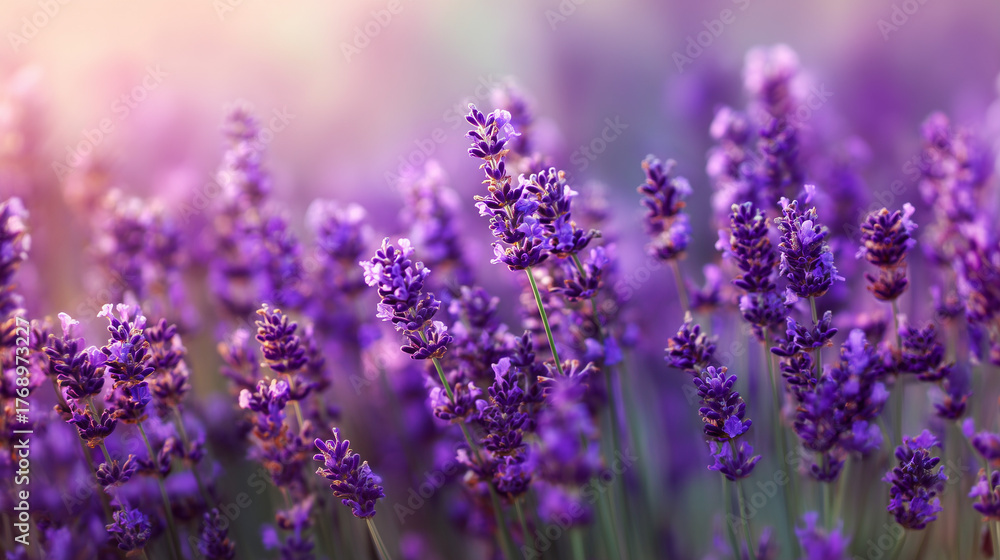 Obraz premium 紫のラベンダー背景 / Lavender Flower Background