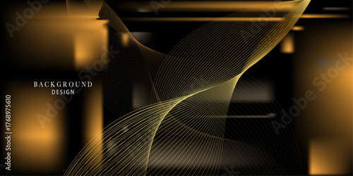  Realistic luxury black gold background