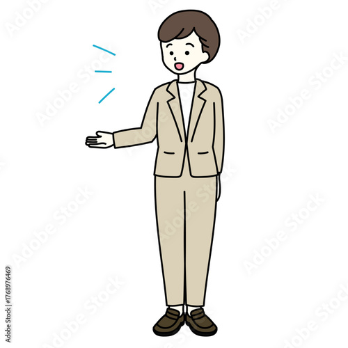 案内する女性(全身)