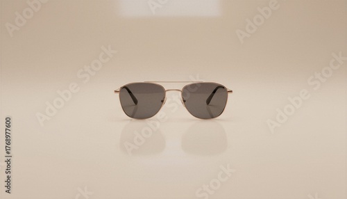 Aviator Sunglasses Still Life: Stylish Eyewear on Neutral Background