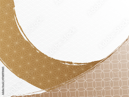 抽象的な和風の曲線の背景素材