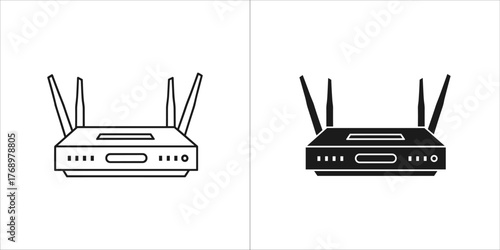 Illustration of a wireless router, , providing internet access to devices
