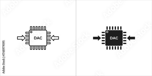 Dac icon, representing a digital to analog converter component