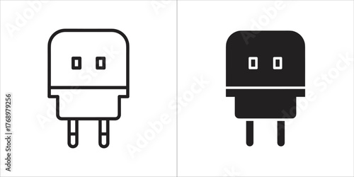 Icon of a plug with two pins, symbolizing electricity and connection