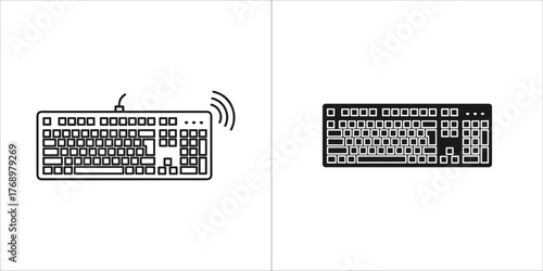 Illustration of a wireless and wired keyboard, perfect for technology blogs