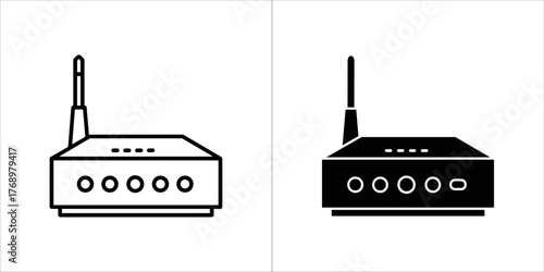 Wireless router icon, wifi router vector illustration internet connection device