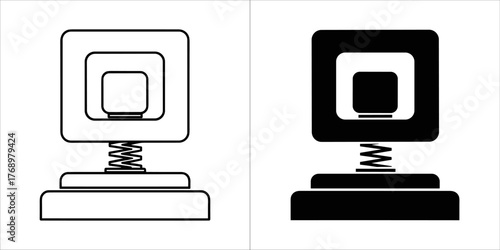 Bobblehead icon, bobbing head vector illustration spring toy head