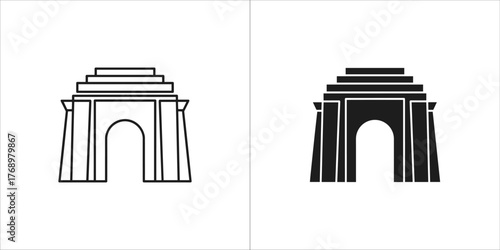 India gate icon, representing the national monument of india in new delhi