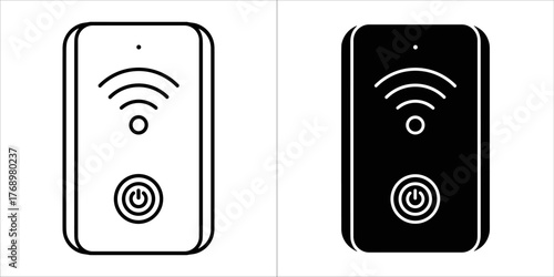 Two stapler icons, one outline and one filled