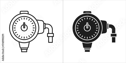 Pressure gauge, a device for measuring the pressure of a fluid or gas icon