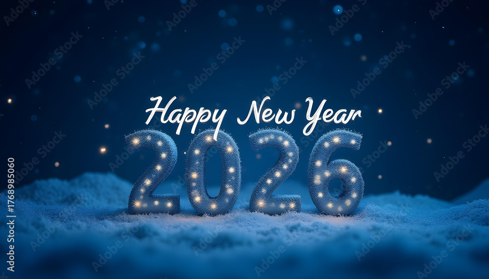 Naklejka premium happy new year post card 2026
