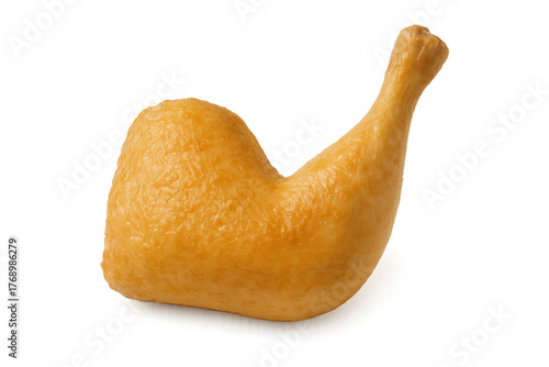 Roasted chicken leg, golden brown and juicy, presenting a healthy and delicious meal or snack option. Transparent background